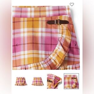 Janie & Jack pink and orange plaid skirt. Size 7 girls